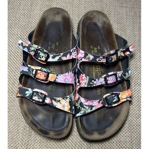 Birkenstock Papillio Florida Sandals Womens 9 Floral Multicolor 3 Strap